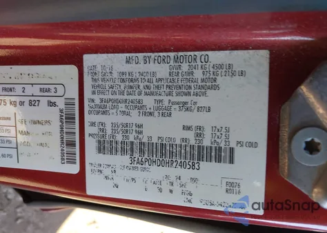 2017 Ford Fusion Se из США, поврежденный, VIN 3FA6P0HD0HR240583